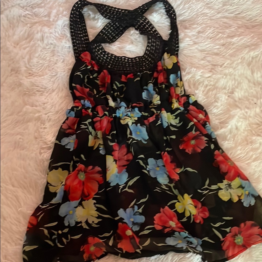 Closet Black Floral Tank Top